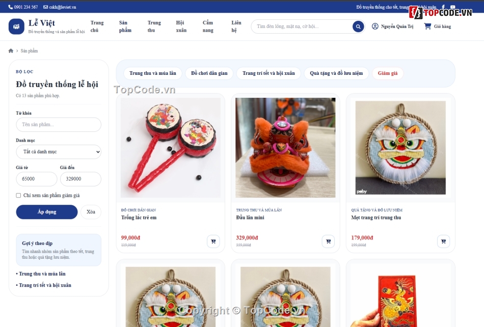 website,web sản phẩm,web bán sản phẩm